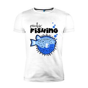 Мужская футболка премиум с принтом Экзотическая рыбалка в Екатеринбурге, 92% хлопок, 8% лайкра | приталенный силуэт, круглый вырез ворота, длина до линии бедра, короткий рукав | exotic | fishing | еж | рыбалка | экзотическая