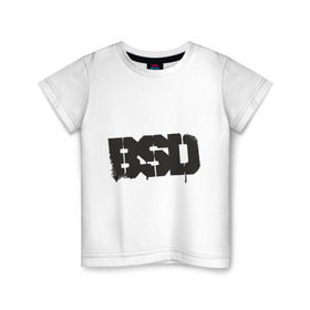Детская футболка хлопок с принтом BSD в Екатеринбурге, 100% хлопок | круглый вырез горловины, полуприлегающий силуэт, длина до линии бедер | Тематика изображения на принте: bmx | bsd