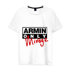 Мужская футболка хлопок с принтом Armin only - mirage в Екатеринбурге, 100% хлопок | прямой крой, круглый вырез горловины, длина до линии бедер, слегка спущенное плечо. | addicted | buuren | mirage | van | аrmin