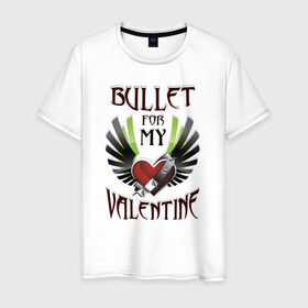 Мужская футболка хлопок с принтом Bullet for my Valentine в Екатеринбурге, 100% хлопок | прямой крой, круглый вырез горловины, длина до линии бедер, слегка спущенное плечо. | bullet | for | metal | music | my | valentine
