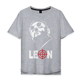 Мужская футболка хлопок Oversize с принтом Leon в Екатеринбурге, 100% хлопок | свободный крой, круглый ворот, “спинка” длиннее передней части | jean | leon | professional | reno | жан | леон | профессионал | рено