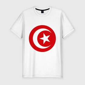 Мужская футболка премиум с принтом Тунис в Екатеринбурге, 92% хлопок, 8% лайкра | приталенный силуэт, круглый вырез ворота, длина до линии бедра, короткий рукав | звезда | полумесяц | тунис | флаг