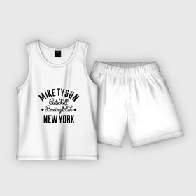 Детская пижама с шортами хлопок с принтом Mike Tyson CatsKill Boxing Club в Екатеринбурге,  |  | boxing | catskill | club | mike | new | tyson | york | бокс | йорк | клуб | майк | нью | тайсон