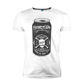 Мужская футболка премиум с принтом Банка пива в Екатеринбурге, 92% хлопок, 8% лайкра | приталенный силуэт, круглый вырез ворота, длина до линии бедра, короткий рукав | art | beer | swag | арт | свэг