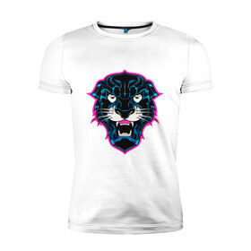 Мужская футболка премиум с принтом Пантера в Екатеринбурге, 92% хлопок, 8% лайкра | приталенный силуэт, круглый вырез ворота, длина до линии бедра, короткий рукав | art | kat | panther | swag | арт | кошка | пантера | свэг