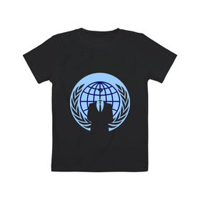 Детская футболка хлопок с принтом Anonymous в Екатеринбурге, 100% хлопок | круглый вырез горловины, полуприлегающий силуэт, длина до линии бедер | anonimous | unknown | аноним | неизвестный | пиджак
