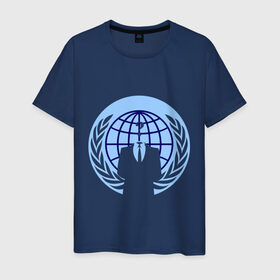 Мужская футболка хлопок с принтом Anonymous в Екатеринбурге, 100% хлопок | прямой крой, круглый вырез горловины, длина до линии бедер, слегка спущенное плечо. | anonimous | unknown | аноним | неизвестный | пиджак