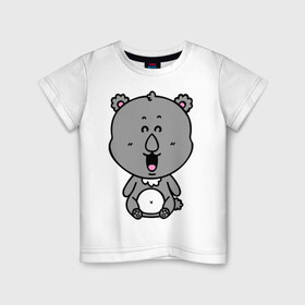Детская футболка хлопок с принтом Милый мишка в Екатеринбурге, 100% хлопок | круглый вырез горловины, полуприлегающий силуэт, длина до линии бедер | веселый | коала | медведь | милый | мишка | радостный