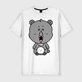 Мужская футболка премиум с принтом Милый мишка в Екатеринбурге, 92% хлопок, 8% лайкра | приталенный силуэт, круглый вырез ворота, длина до линии бедра, короткий рукав | веселый | коала | медведь | милый | мишка | радостный