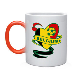 Кружка хамелеон с принтом Сборная Бельгии по Футболу в Екатеринбурге, керамика | меняет цвет при нагревании, емкость 330 мл | belgium | бельгия | мяч | сборная | флаг бельгии | футбол