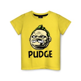Детская футболка хлопок с принтом Pudge Пудж в Екатеринбурге, 100% хлопок | круглый вырез горловины, полуприлегающий силуэт, длина до линии бедер | Тематика изображения на принте: dota | pudge | дота | пудж