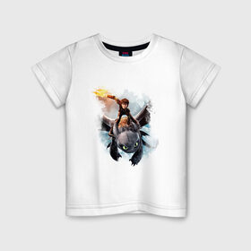 Детская футболка хлопок с принтом Как приручить дракона в Екатеринбурге, 100% хлопок | круглый вырез горловины, полуприлегающий силуэт, длина до линии бедер | дракон | как приручить дракона | мультфильм