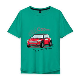 Мужская футболка хлопок Oversize с принтом Mini Cooper в Екатеринбурге, 100% хлопок | свободный крой, круглый ворот, “спинка” длиннее передней части | mini cooper | автомобиль | машина | мини купер | миникупер