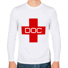 Мужской лонгслив хлопок с принтом Доктор в Екатеринбурге, 100% хлопок |  | doc | док | доктор | красный | крест