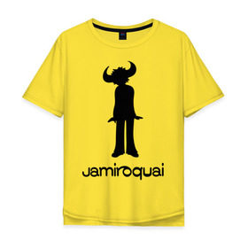Мужская футболка хлопок Oversize с принтом Jamiroquai в Екатеринбурге, 100% хлопок | свободный крой, круглый ворот, “спинка” длиннее передней части | funk | jamiroquai | jazz | джаз | джамирокуай | фанк