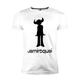 Мужская футболка премиум с принтом Jamiroquai в Екатеринбурге, 92% хлопок, 8% лайкра | приталенный силуэт, круглый вырез ворота, длина до линии бедра, короткий рукав | funk | jamiroquai | jazz | джаз | джамирокуай | фанк