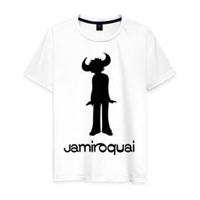 Мужская футболка хлопок с принтом Jamiroquai в Екатеринбурге, 100% хлопок | прямой крой, круглый вырез горловины, длина до линии бедер, слегка спущенное плечо. | Тематика изображения на принте: funk | jamiroquai | jazz | джаз | джамирокуай | фанк