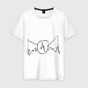 Мужская футболка хлопок с принтом Aerosmith (draw logo) в Екатеринбурге, 100% хлопок | прямой крой, круглый вырез горловины, длина до линии бедер, слегка спущенное плечо. | aerosmith | draw | logo | логотип | рисованный