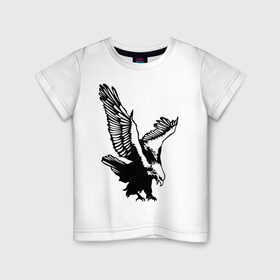 Детская футболка хлопок с принтом Орлиный размах крыльев в Екатеринбурге, 100% хлопок | круглый вырез горловины, полуприлегающий силуэт, длина до линии бедер | взлет | кондор | коршун | орел | полет | птица | сокол
