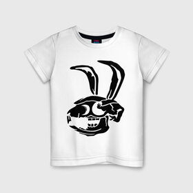 Детская футболка хлопок с принтом Дохлый кролик в Екатеринбурге, 100% хлопок | круглый вырез горловины, полуприлегающий силуэт, длина до линии бедер | скелет