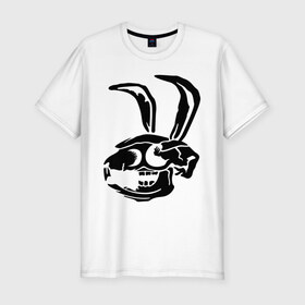 Мужская футболка премиум с принтом Дохлый кролик в Екатеринбурге, 92% хлопок, 8% лайкра | приталенный силуэт, круглый вырез ворота, длина до линии бедра, короткий рукав | скелет