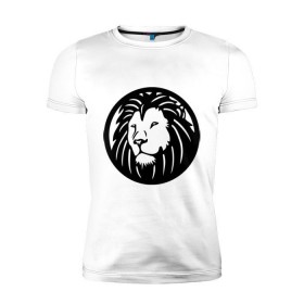 Мужская футболка премиум с принтом Swag Lion в Екатеринбурге, 92% хлопок, 8% лайкра | приталенный силуэт, круглый вырез ворота, длина до линии бедра, короткий рукав | 