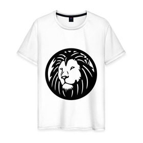 Мужская футболка хлопок с принтом Swag Lion в Екатеринбурге, 100% хлопок | прямой крой, круглый вырез горловины, длина до линии бедер, слегка спущенное плечо. | 