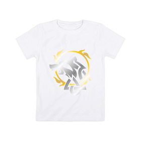Детская футболка хлопок с принтом Волчье солнце в Екатеринбурге, 100% хлопок | круглый вырез горловины, полуприлегающий силуэт, длина до линии бедер | русь