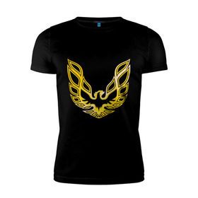 Мужская футболка премиум с принтом Золотой феникс в Екатеринбурге, 92% хлопок, 8% лайкра | приталенный силуэт, круглый вырез ворота, длина до линии бедра, короткий рукав | крылья