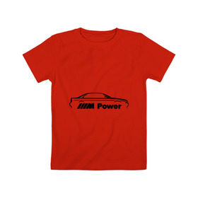 Детская футболка хлопок с принтом M power в Екатеринбурге, 100% хлопок | круглый вырез горловины, полуприлегающий силуэт, длина до линии бедер | bmw | joy | toplanding | авто | бмв | бренд | бэха | логотип