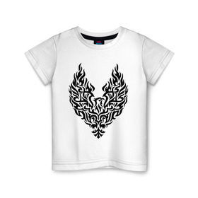 Детская футболка хлопок с принтом Огненный феникс в Екатеринбурге, 100% хлопок | круглый вырез горловины, полуприлегающий силуэт, длина до линии бедер | возрождение | огонь | пепел | птица | феникс
