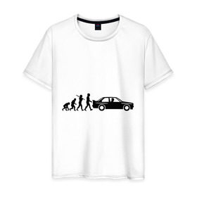 Мужская футболка хлопок с принтом Бмв эволюция в Екатеринбурге, 100% хлопок | прямой крой, круглый вырез горловины, длина до линии бедер, слегка спущенное плечо. | bmw | evolution | автомобиль | бмв | развитие | эволюция