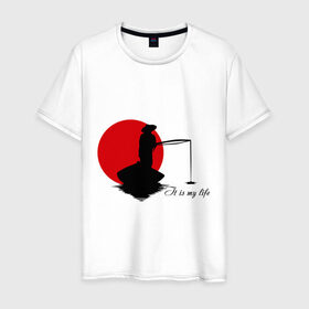 Мужская футболка хлопок с принтом Японская ночная рыбалка в Екатеринбурге, 100% хлопок | прямой крой, круглый вырез горловины, длина до линии бедер, слегка спущенное плечо. | fishermen | жизнь | рыба | рыбак | рыбалка | солнце | туризм | удочка | укаи | япония