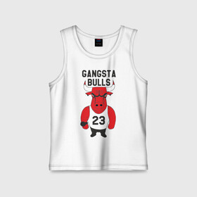 Детская майка хлопок с принтом Gangsta Bulls в Екатеринбурге,  |  | bulls | chicago | gangsta | бык | гангстер | чикаго