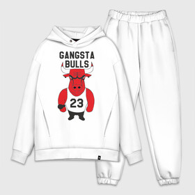 Мужской костюм хлопок OVERSIZE с принтом Gangsta Bulls в Екатеринбурге,  |  | bulls | chicago | gangsta | бык | гангстер | чикаго