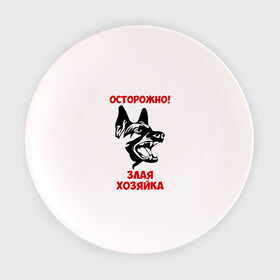 Тарелка 3D с принтом Осторожно! Злая хозяйка в Екатеринбурге, фарфор | диаметр - 210 мм
диаметр для нанесения принта - 120 мм | голова | злая | овчарка | осторожно | собака | хозяйка