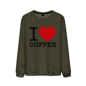 Мужской свитшот хлопок с принтом I love coffee в Екатеринбурге, 100% хлопок |  | coffee | heart | love | кофе | люблю | сердце