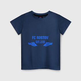 Детская футболка хлопок с принтом FC Rostov в Екатеринбурге, 100% хлопок | круглый вырез горловины, полуприлегающий силуэт, длина до линии бедер | 1930 | club | football | rostov | клуб | ростов | фк | футбол