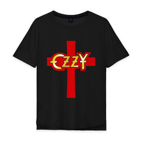 Мужская футболка хлопок Oversize с принтом Ozzy Osbourne (Оззи Осборн) в Екатеринбурге, 100% хлопок | свободный крой, круглый ворот, “спинка” длиннее передней части | Тематика изображения на принте: 