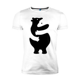 Мужская футболка премиум с принтом Медвежий Инь-Янь в Екатеринбурге, 92% хлопок, 8% лайкра | приталенный силуэт, круглый вырез ворота, длина до линии бедра, короткий рукав | Тематика изображения на принте: медведь | обнимашки | объятия