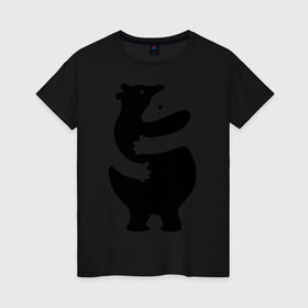 Женская футболка хлопок с принтом Медвежий Инь-Янь в Екатеринбурге, 100% хлопок | прямой крой, круглый вырез горловины, длина до линии бедер, слегка спущенное плечо | медведь | обнимашки | объятия