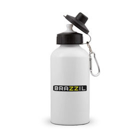 Бутылка спортивная с принтом Brazzil в Екатеринбурге, металл | емкость — 500 мл, в комплекте две пластиковые крышки и карабин для крепления | brazzers | бразилия