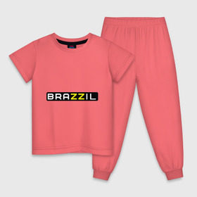 Детская пижама хлопок с принтом Brazzil в Екатеринбурге, 100% хлопок |  брюки и футболка прямого кроя, без карманов, на брюках мягкая резинка на поясе и по низу штанин
 | brazzers | бразилия