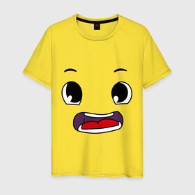Мужская футболка хлопок с принтом Эмоция в стиле аниме в Екатеринбурге, 100% хлопок | прямой крой, круглый вырез горловины, длина до линии бедер, слегка спущенное плечо. | 