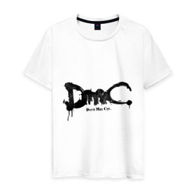 Мужская футболка хлопок с принтом Эмблема Devil May Cry в Екатеринбурге, 100% хлопок | прямой крой, круглый вырез горловины, длина до линии бедер, слегка спущенное плечо. | dmc | данте