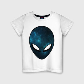 Детская футболка хлопок с принтом Инопланетный разум в Екатеринбурге, 100% хлопок | круглый вырез горловины, полуприлегающий силуэт, длина до линии бедер | астронавт | галактика | голова | звезды | инопланетянин | космос | пришелец