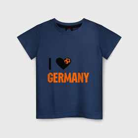 Детская футболка хлопок с принтом I love Germany в Екатеринбурге, 100% хлопок | круглый вырез горловины, полуприлегающий силуэт, длина до линии бедер | deutsch | football | germany | heart | love | германия | люблю | мяч | сердце | футбол