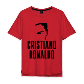 Мужская футболка хлопок Oversize с принтом Cristiano Ronaldo 7 в Екатеринбурге, 100% хлопок | свободный крой, круглый ворот, “спинка” длиннее передней части | cristiano ronaldo | мяч | спорт | футбол
