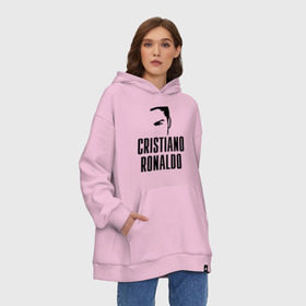 Худи SuperOversize хлопок с принтом Cristiano Ronaldo 7 в Екатеринбурге, 70% хлопок, 30% полиэстер, мягкий начес внутри | карман-кенгуру, эластичная резинка на манжетах и по нижней кромке, двухслойный капюшон
 | cristiano ronaldo | мяч | спорт | футбол