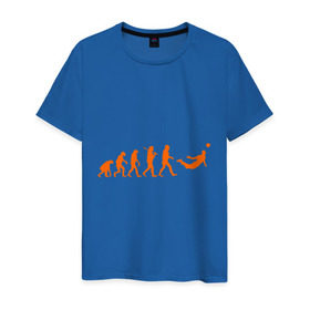 Мужская футболка хлопок с принтом Van Persie evolution в Екатеринбурге, 100% хлопок | прямой крой, круглый вырез горловины, длина до линии бедер, слегка спущенное плечо. | мяч | спорт | футбол | эволюция